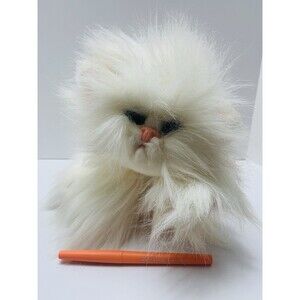 Vtg Kitty Kitty Kittens Tyco Plush Large White Persian Cat Purring Stuffed 10"